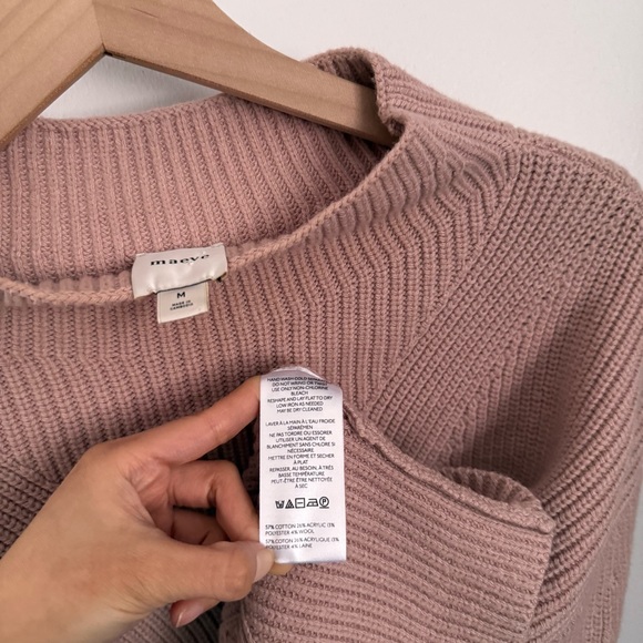 Anthropologie Maeve Medium The Katey Mock Neck Bell Sleeve Sweater Taupe Pink - Picture 4 of 7